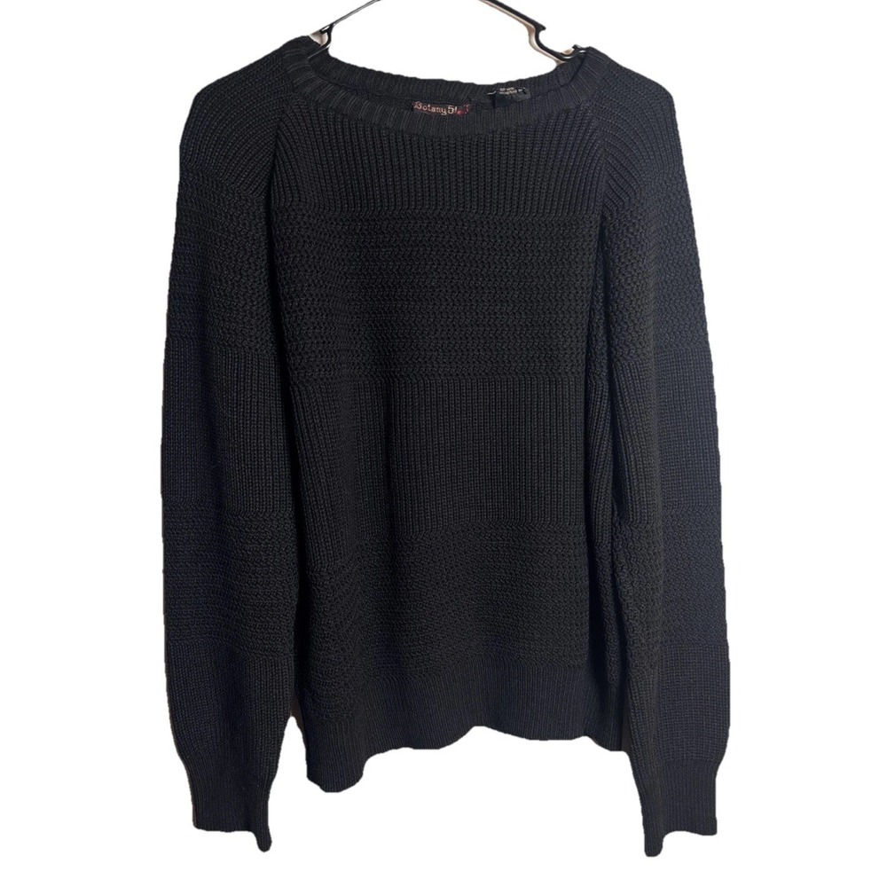 Vintage Botany 500 Black Knit Sweater S/M 100% Acrylic Made in‎ Romania Crewneck